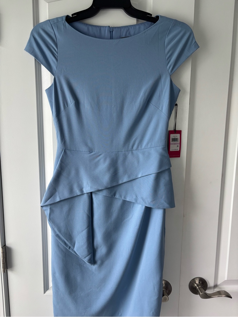 NWT Vince Camuto Light Blue Peplum Midi Dress Size 6